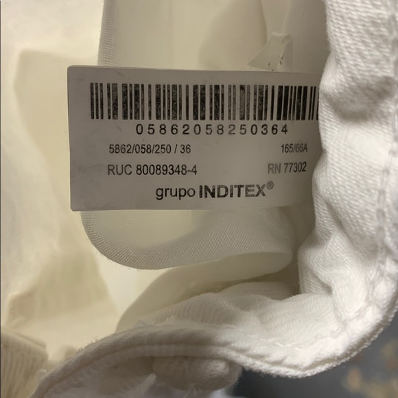 ZARA WOMENS WHITE JEANS CROPPED WIDE LEG FRONT SEAM 4 5862/058/250/36 - Picture 6 of 7